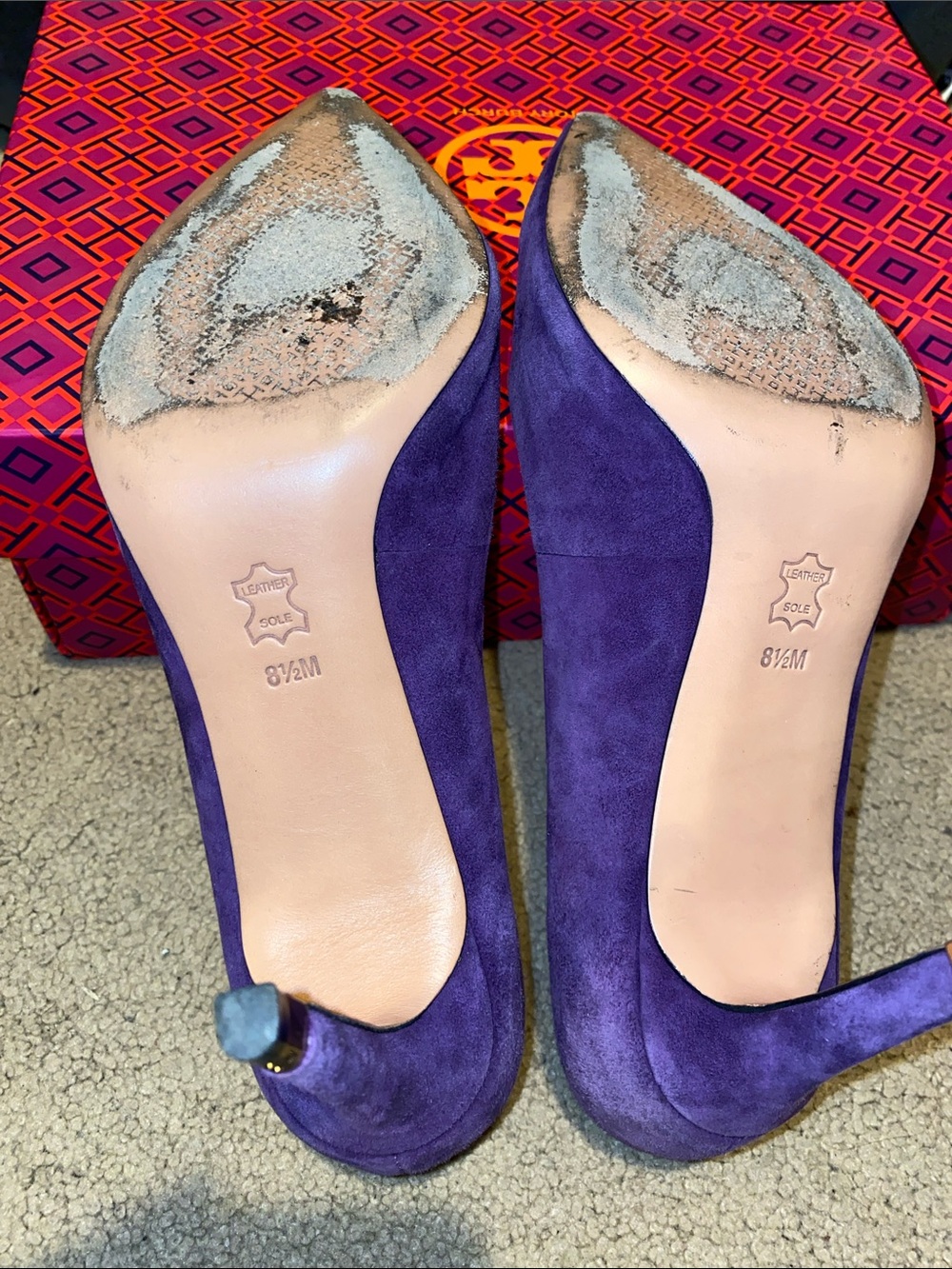Tory Burch Violet Suede Pointed-Toe Pumps 8.5 - Picture 2 of 6
